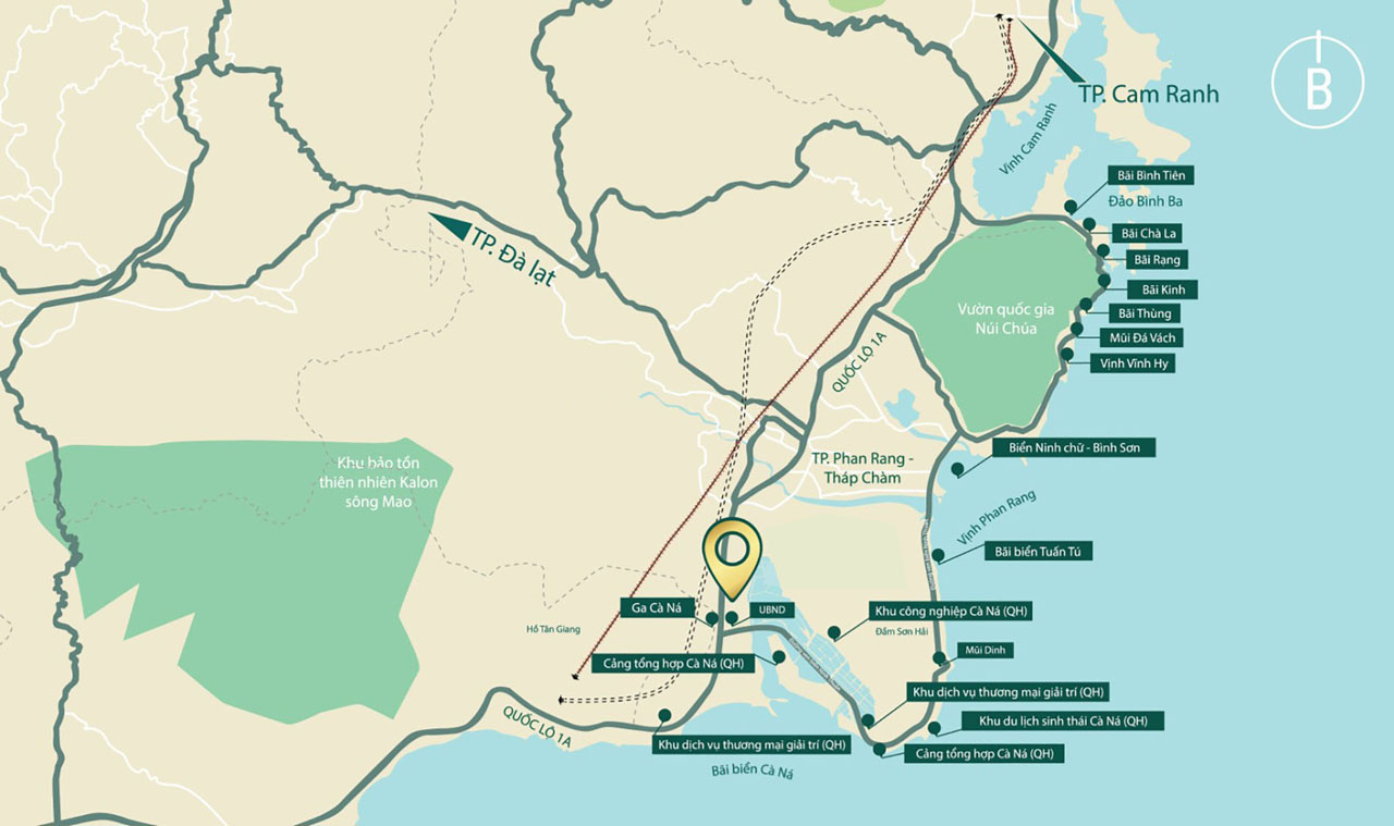Vị trí dự án Cà Ná New City Ninh Thuận